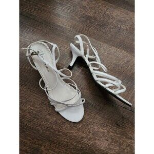 Womens 8 white simple strappy heels